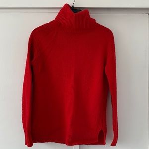 J Crew Red Knit Turtle Neck Sweater • Size Medium